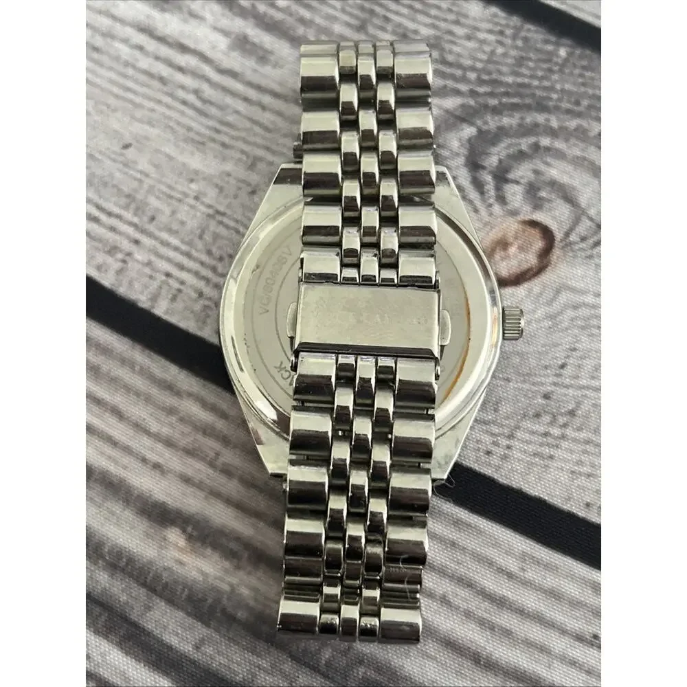 Vince Camuto Silver Tone Black Dial Men’s Quartz Watch